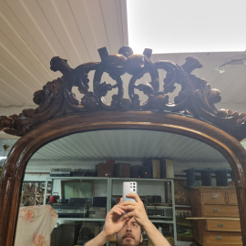 Старинное зеркало середина 19 века. После реставрации. Орех.. Картинка 3